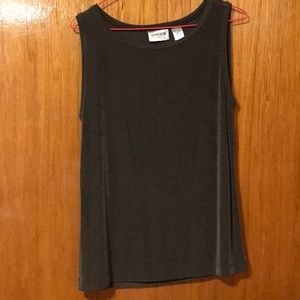 Chico's Travelers  Sleeveless Dark Green-Gray color Top Size 1/S/8